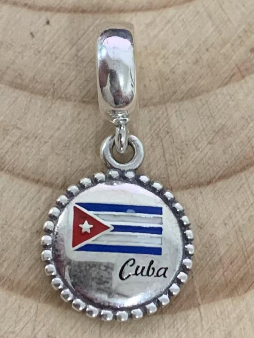 Pandora Cuba Flag Charm, S925 Silver Jewelry